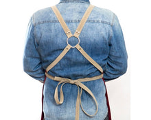 Load image into Gallery viewer, Red Apron with Suede Straps