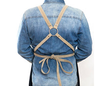 Load image into Gallery viewer, - Apron, Black &Beige with Extra Pocket