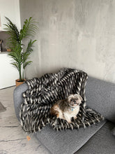 Load image into Gallery viewer, Silver Faux Fur and Cashmere Throw Blanket
