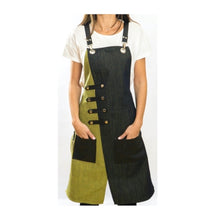 Load image into Gallery viewer, Green and Black Denim Apron