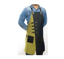 Load image into Gallery viewer, Green and Black Denim Apron