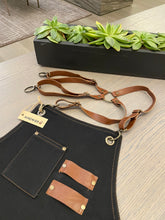 Load image into Gallery viewer, Black Denim Apron with Wide Pockets- FLORANCE 06
