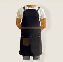 Load image into Gallery viewer, Black Cotton Canvas Apron- VIENNA 07