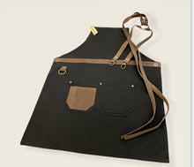 Load image into Gallery viewer, Black Cotton Canvas Apron- VIENNA 07