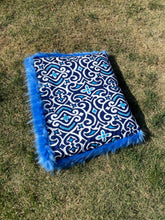 Load image into Gallery viewer, Piper Blue Soft Faux Fur Cave Pet Bed