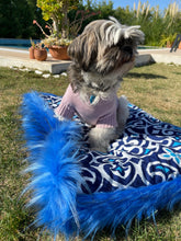 Load image into Gallery viewer, Piper Blue Soft Faux Fur Cave Pet Bed