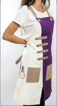 Load image into Gallery viewer, Unique Design White & Purple Apron