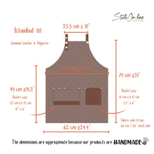 Load image into Gallery viewer, Beige Apron with Genuine Leather Straps and Pockets - ISTANBUL 08