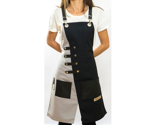 - Apron, Unique Design Grey and Black  Apron