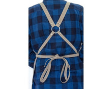 Load image into Gallery viewer, -Gray and Beige Apron with Faux Suede Straps
