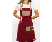 Load image into Gallery viewer, Red Apron with Suede Straps
