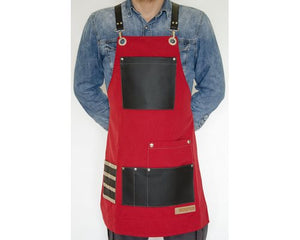 -Red Adjustable Artist Apron