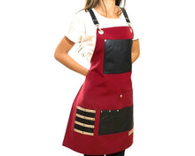 Load image into Gallery viewer, -Red Adjustable Artist Apron
