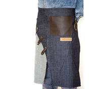 Load image into Gallery viewer, - Half Apron, Denim Duo Fabric Bistro Apron
