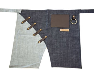 - Half Apron, Denim Duo Fabric Bistro Apron