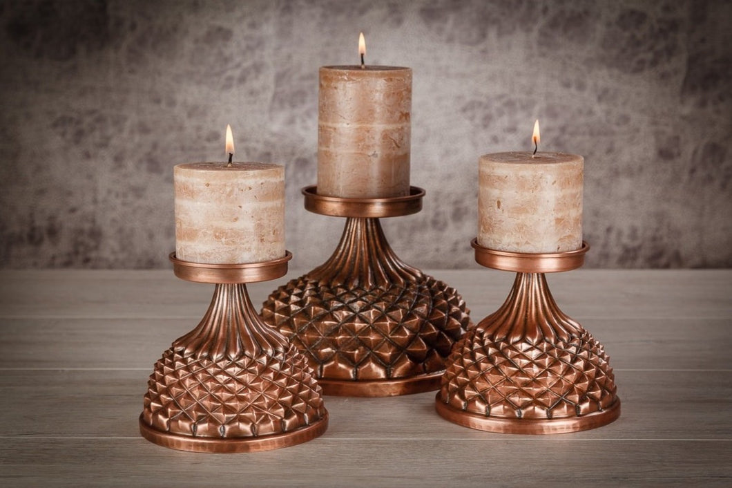 -Candleholder, Copper Plated  Candleholder