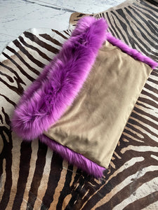 Rosie, High-end faux fur and velvet fabric handmade pet bed