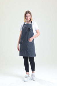 Miami Gray Denim Apron with Wide Pockets- MIAMI 10