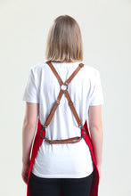 Load image into Gallery viewer, Red Cotton Canvas Apron - Madrid 09
