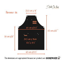 Load image into Gallery viewer, Black Denim Apron with Wide Pockets- FLORANCE 06
