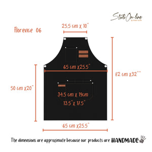 Black Denim Apron with Wide Pockets- FLORANCE 06