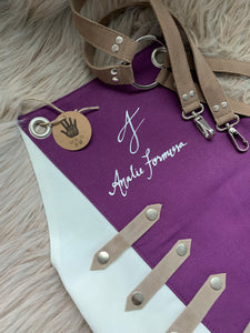 Unique Design White & Purple Apron