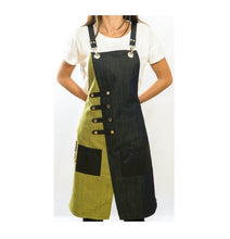 Load image into Gallery viewer, Green and Black Denim Apron
