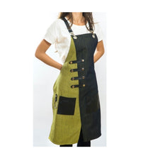 Load image into Gallery viewer, Green and Black Denim Apron
