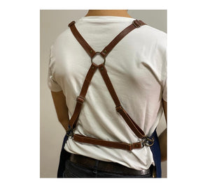 Dark blue Denim Apron with Wide Pockets- PARIS 03