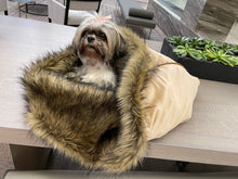 Load image into Gallery viewer, Coconut Snuggle Bed for Pets, Cuddle Bed, Faux Mink Pet Bed
