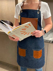 Dark blue Denim Apron with Wide Pockets- PARIS 03
