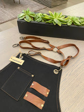 Load image into Gallery viewer, Black Denim Apron with Wide Pockets- FLORANCE 06
