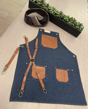 Load image into Gallery viewer, Dark blue Denim Apron with Wide Pockets- PARIS 03
