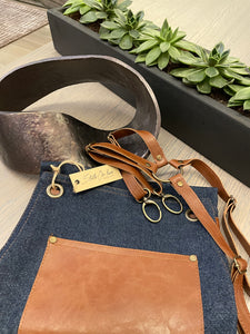 Dark blue Denim Apron with Wide Pockets- PARIS 03