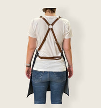 Load image into Gallery viewer, Black Denim Apron with Wide Pockets- FLORANCE 06
