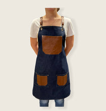 Load image into Gallery viewer, Dark blue Denim Apron with Wide Pockets- PARIS 03
