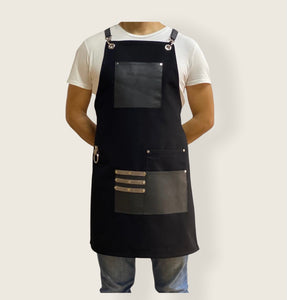 Black Apron with Wide Pockets-LONDON 02