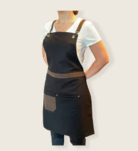 Load image into Gallery viewer, Black Cotton Canvas Apron- VIENNA 07
