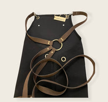 Load image into Gallery viewer, Black Cotton Canvas Apron- VIENNA 07
