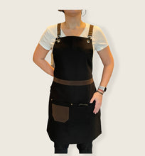 Load image into Gallery viewer, Black Cotton Canvas Apron- VIENNA 07
