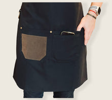 Load image into Gallery viewer, Black Cotton Canvas Apron- VIENNA 07

