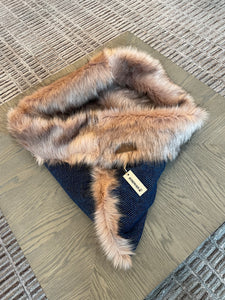 Dexter Dark Blue Snuggle Bed for Pets, Cuddle Bed