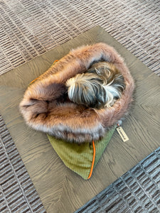 Pistachio, Snuggle Bed for Pets, Cuddle Bed, Faux Fur Pet Bed