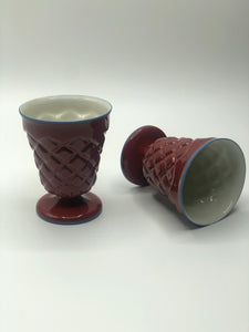 -Hand Made & Glazed Porcelain, Wine Glass