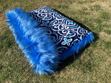 Load image into Gallery viewer, Piper Blue Soft Faux Fur Cave Pet Bed
