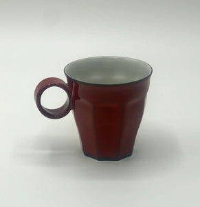 -Hand glazed Porcelain, red espresso cup