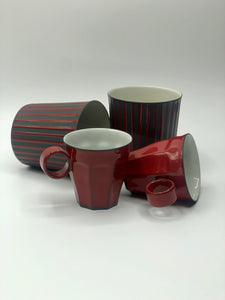 -Hand glazed Porcelain, red espresso cup