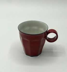 -Hand glazed Porcelain, red espresso cup