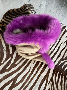 Rosie, High-end faux fur and velvet fabric handmade pet bed