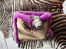 Load image into Gallery viewer, Rosie, High-end faux fur and velvet fabric handmade pet bed
